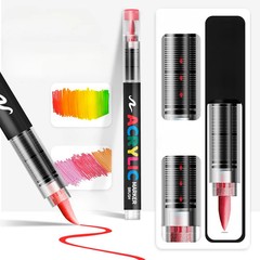 48 Colors Acrylic Marker Pen Set Paint Brush Art Pens