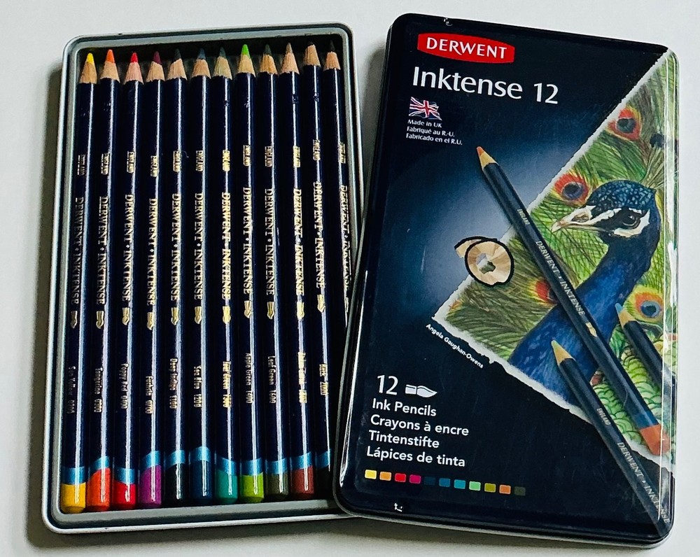 Derwent England Inktense Colored Pencils Set of 12 – In Tin No. 0700928