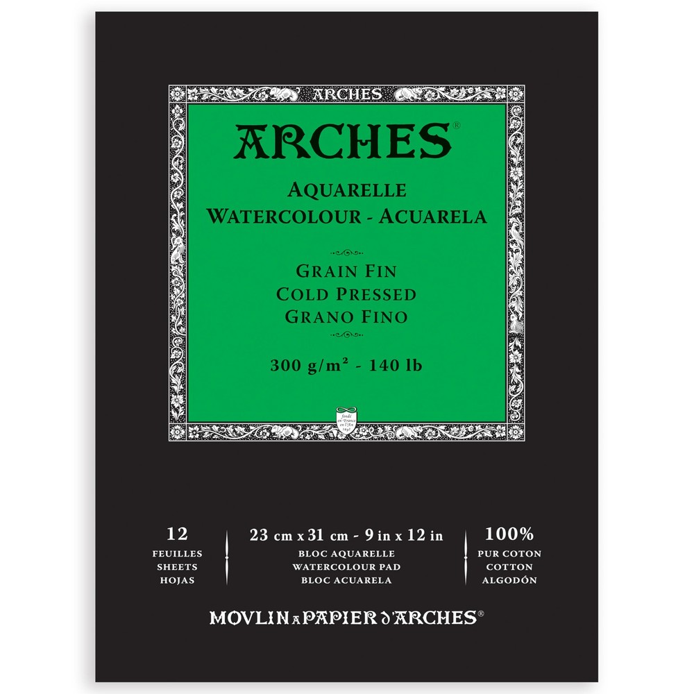 Arches Watercolor Pad, Cold Press, 9×12 inches, 12 Sheets – Professional Art …