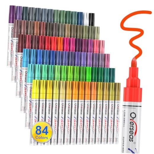 84 Colors Paint Pens Oil Based Permanent Markers – 1 Count – Pack of 84