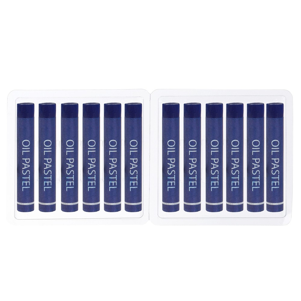 Blue Oil Pastels 12Pcs, Soft Oil Crayons Creamy Pastels Stick Art