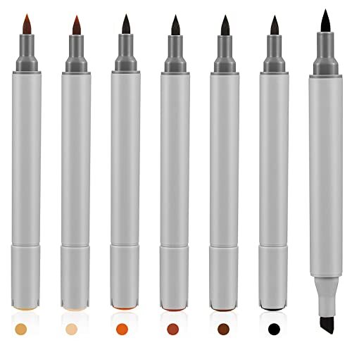 6 Pack Dual Tip Leather Dye Marker Pens Leather Touch up Pen Shoe Marker