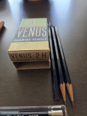 Venus 3800 2H Drawing Pencils Lot w/ Dixon Film Marker 2225 Eagle Copying Pencil