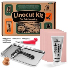 Bobblebro Linocut Kit for Printmaking – Arts and Crafts Adults – black