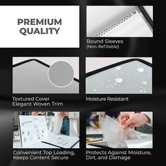 11×14 Art Portfolio Binder – (Silver) Large Portfolio Folder for Artwork Disp…