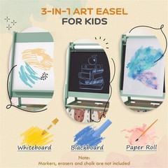 Art Easel for Kids 3 in 1 A Blackboard Side A Whiteboard Side and A Paper Roll