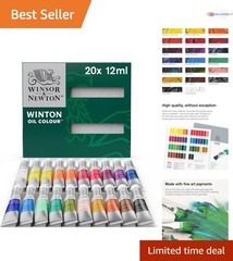 Oil Paint Set 20 Colors Tubes Fine Art Pigments for Canvas, Paper, Board