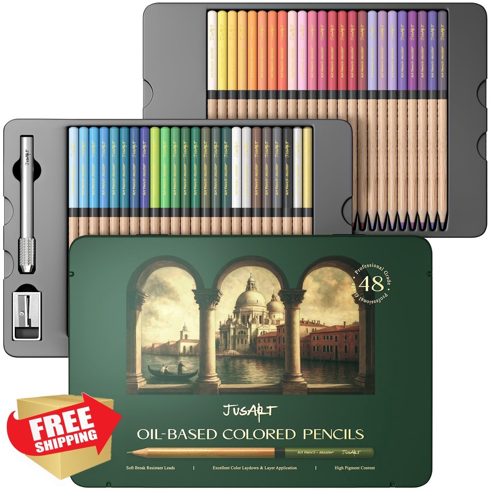 JusArt 48 Oil Colored Pencils