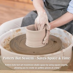 Touri Pottery Bats Set for Wheel, 1 Pack 12” Round Outer Bat & 6…