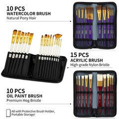 187Pcs Professional All-in-One Art Painting Kit with Aluminum & Beech Wood Ea…