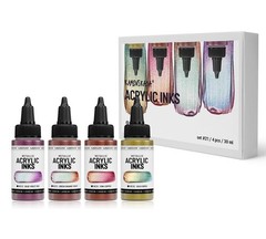 4 PCS 1OZ 30ml Chameleon Metallic Acrylic Ink Artist Paint Set Art Supply