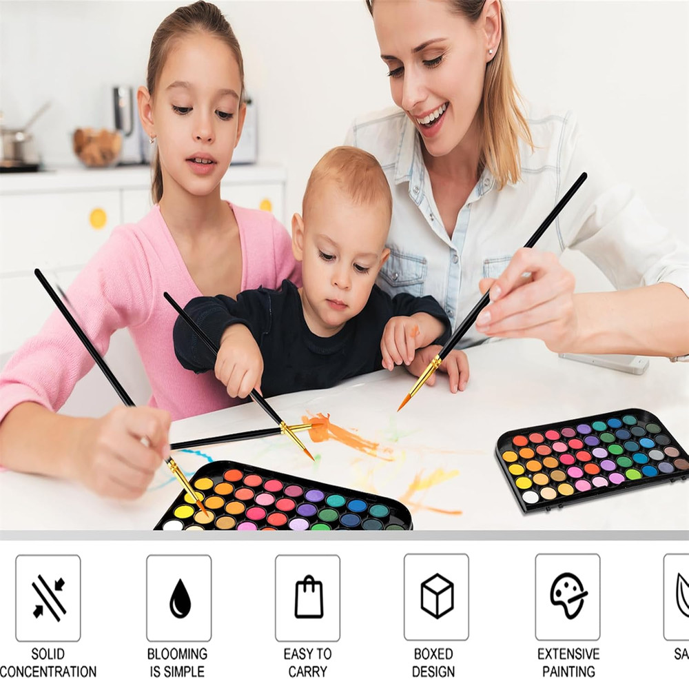 Watercolor Paint,watercolor paint set,48 Colors Washable Watercolor Paint Set…