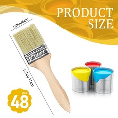 48 Pack 2 Inch Paint Brushes, All-Purpose Chip Brush Set for Painting, Stains…