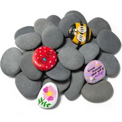 Simetufy 25 Pcs Rocks for Painting, 2″-3″ Painting River Rocks, Flat & Smooth…