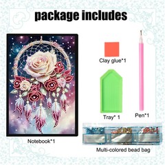 5D DIY Diamond Art Painting Notebook Sketchbook Rhinestone Art Craft Kit Set