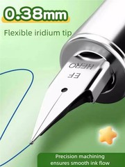 HERO 9338A Fountain Pen 0.38mm Gradient Magnetic Cap Gift Box Ink Cartridges