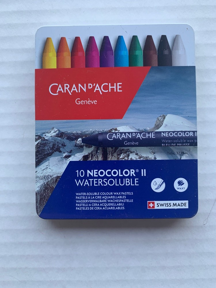 Caran d’Ache Neocolor II Aquarelle Water-Soluble Wax Pastel Tin Set Mixed Media