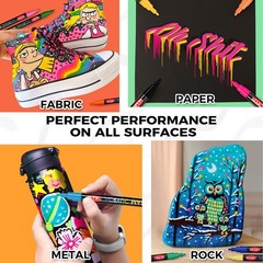 48 Vibrant Acrylic Paint Markers-[Ultra High Coverage]1-2mm Fine Paint Pen fo…