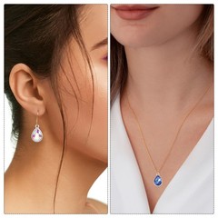 20PCS 12x20mm Alloy Glass Crystal Teardrop Charm Jewelry Making Charm