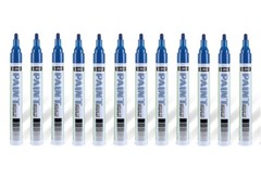 GXIN Blue Paint Pens (12 Pack), Opaque Paint Pens, Oil Based and Water-Proof
