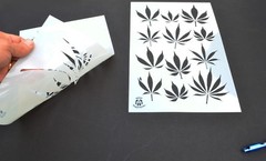 2PK Painting Stencils Camouflage Airbrush Craft cannabis Marijuana Pot leaf CAMO