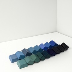 handmade encaustic paints BLUE 3ml samples set of 14 separate colors