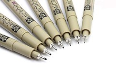 Sakura Pigma Micron drawing pens 02 Black ink, 1 Count (Pack of 8),