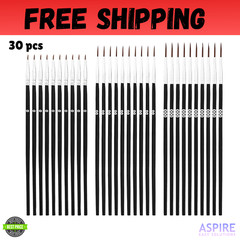30Pcs Detail Paint Brushes, Fine Tip Paint Brush with 3 Sizes #0#00#000 Mini