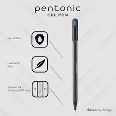 Pentonic Glitter Gel Pens, 10 Count, 10 Assorted Colors, 1.0 mm Bold Point, Smoo