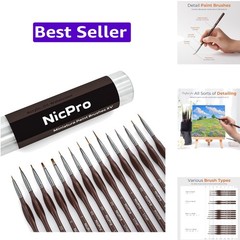 15 PCS Micro Fine Detail Paint Brush Set, Small Miniature Fine Tip Detail Bru…