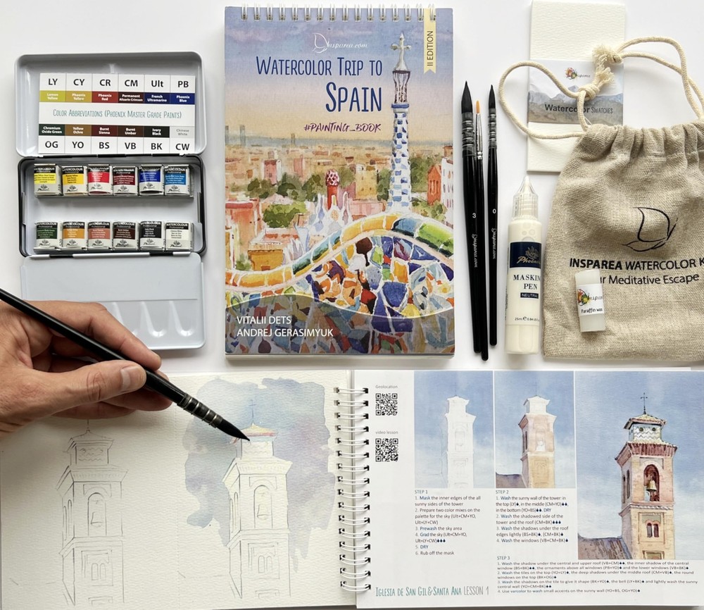 Watercolor Set “Watercolour Trip to Spain”, Painting Kit for Adults, Coloring…