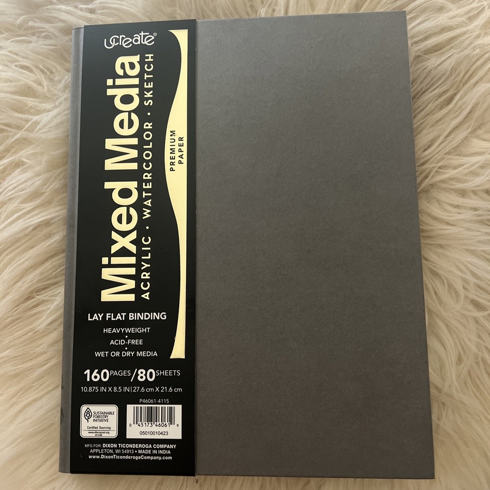Brand New Ucreate Mixed Media Premium Paper Hardbound Book 80 Sheets 10.875×8.5