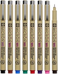 Sakura Pigma Micron 005 8 Color Set Water 1 Count (Pack of 8), Multicolor