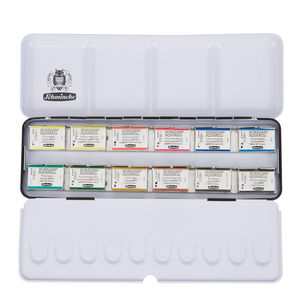 Schmincke – HORADAM AQUARELL color box with 12 finest watercolors, 74312097, …