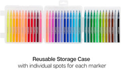 Watercolor Brush Marker Set – 36 Vibrant Colors with Flexible Tips & Case