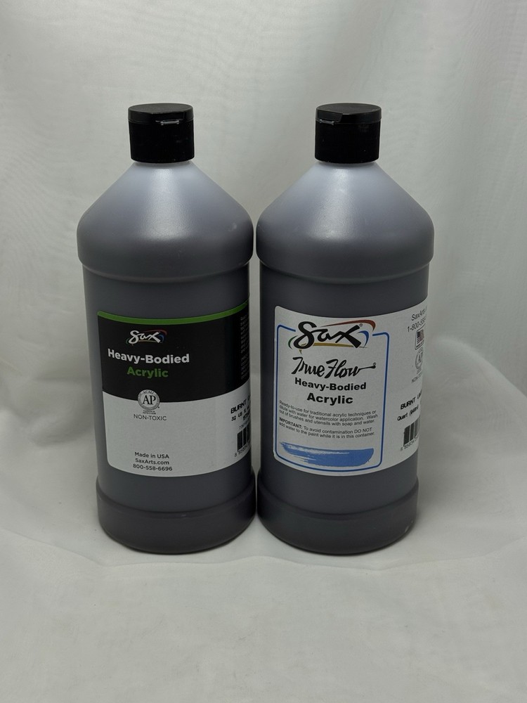 Sax True Flow Heavy Body Acrylic Paint, 2X Quart, Burnt Umber Non-toxic Paint