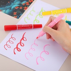 10 Pcs Art Marker Pen Double-Ended Colored Pen Dual Sketch Marker, Black