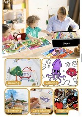 204 Colors Art Marker Set Dual Tip Coloring Pens for Kids Adults Drawing Gift
