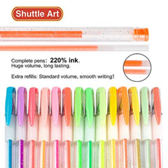 Glitter Gel Pens 220% Ink Glitter 80 Colored Gel Pens plus 80 Refills 160 Pack