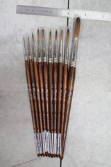 10x Raphael 8504 Precision Synthetic Paint Brush Round Fine Point Size 3/0-10