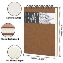 8.3″ x 5.8″ Hardcover Sketchbook, Top 150gsm-neutral white paper coffee