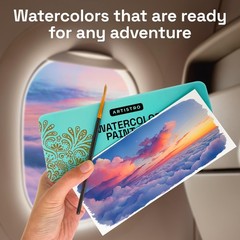 50 Color Watercolor Paint Set Portable Paint Art Kit with Palette and Brush …