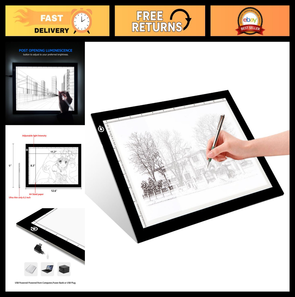 Adjustable LED Light Tracing Pad – USB Artcraft Copy Board for Drawing, Tattoo,