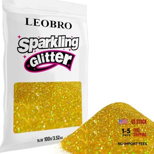 Gold Glitter, 100 g / 3.5 oz Holographic Fine Glitter for Holographic Gold