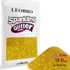 Gold Glitter, 100 g / 3.5 oz Holographic Fine Glitter for Holographic Gold
