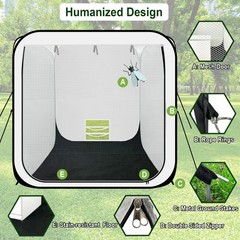 Pop Up Paint Booth 6x6x6ft Portable Spray Tent with Black Floor, Mesh Door an…