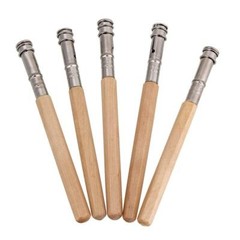 15PCS Odd Head Art Pencil Lengthener Natural Wood Color 13*1*1cm Metal+Wood