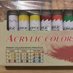 New Acrylic Paints Set of 12 Primary Colors Neutral 12mL (0.4 oz) x 12 Paints