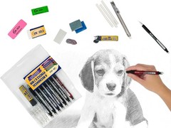 6 Moldable Gray Kneaded Erasers | Ideal for Correcting Charcoal & Pencil Art