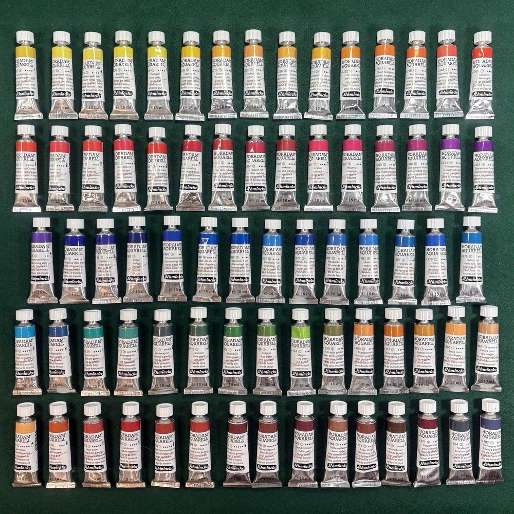 Schmincke Horadam Aquarell Watercolor Paints, 74 Colors, 15 ml Tubes